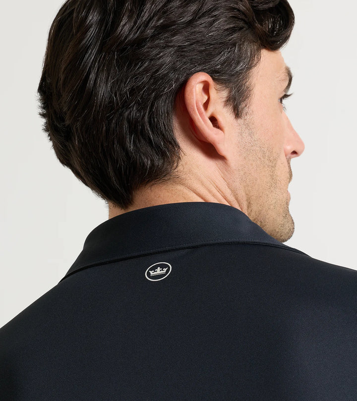 Peter Millar Crown Seal Soul Performance Mesh Polo: Black with Garnet