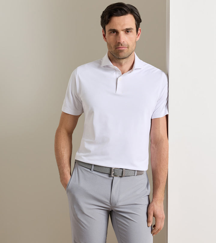 Peter Millar Soul Performance Mesh Polo: White