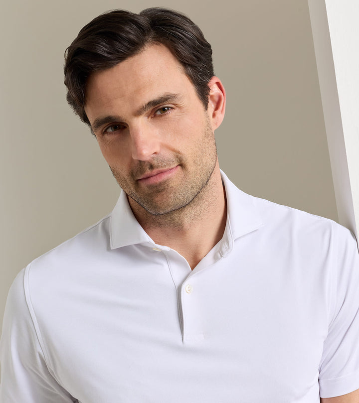 Peter Millar Soul Performance Mesh Polo: White