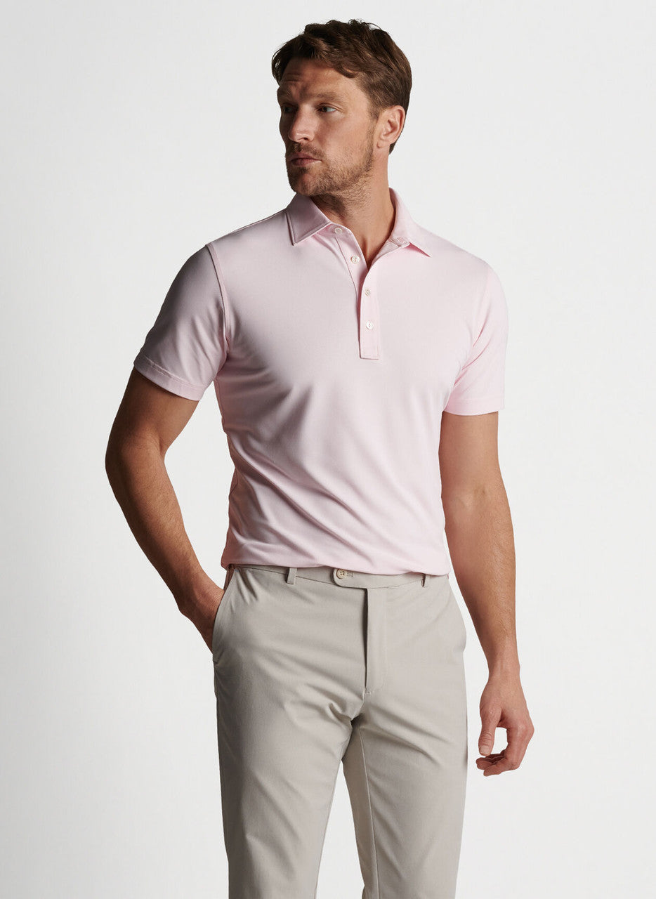 Peter Millar Crown Crafted Soul Performance Mesh Polo: Misty Rose