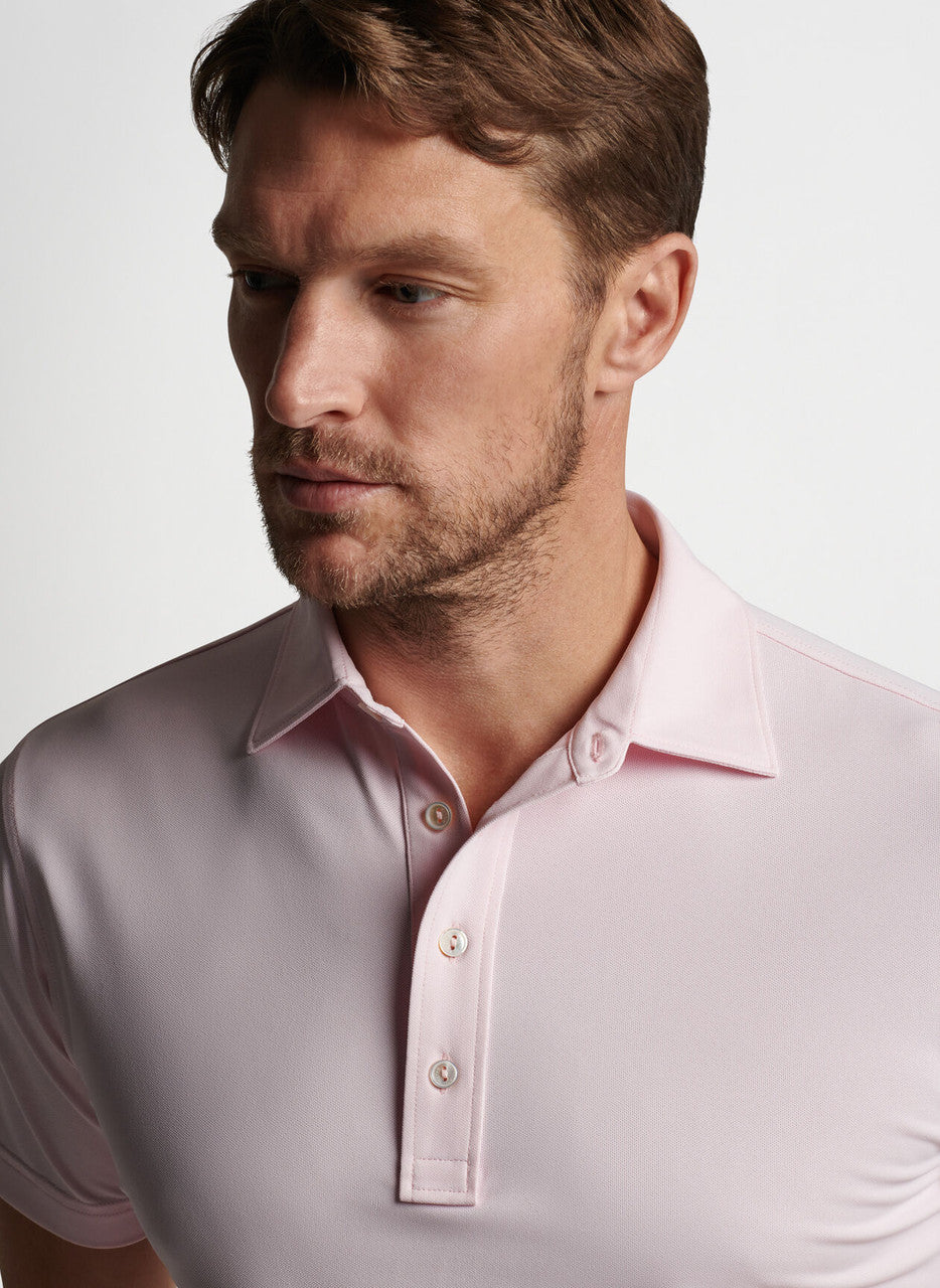 Peter Millar Crown Crafted Soul Performance Mesh Polo: Misty Rose