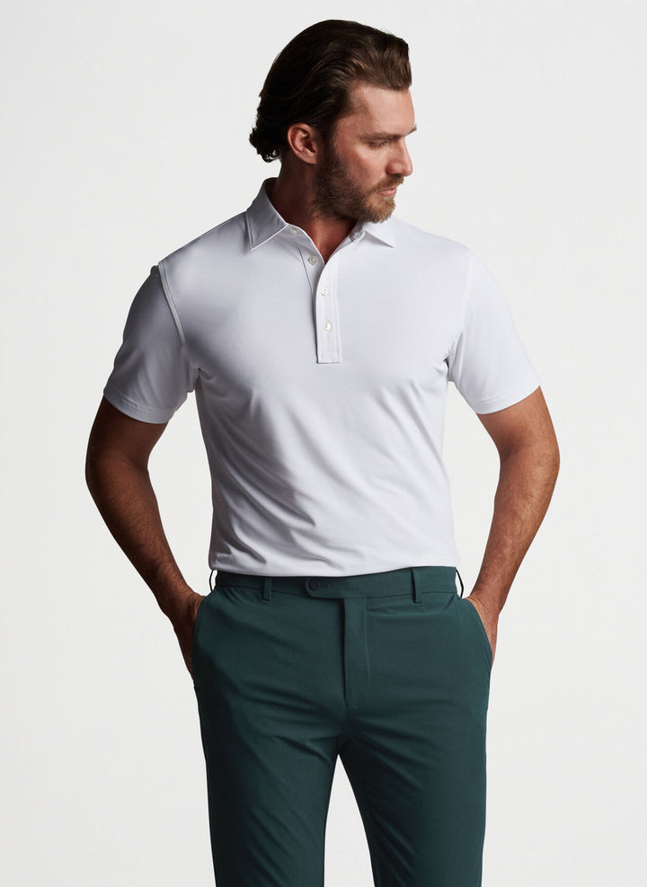 Peter Millar Crown Crafted Soul Performance Mesh Polo: White