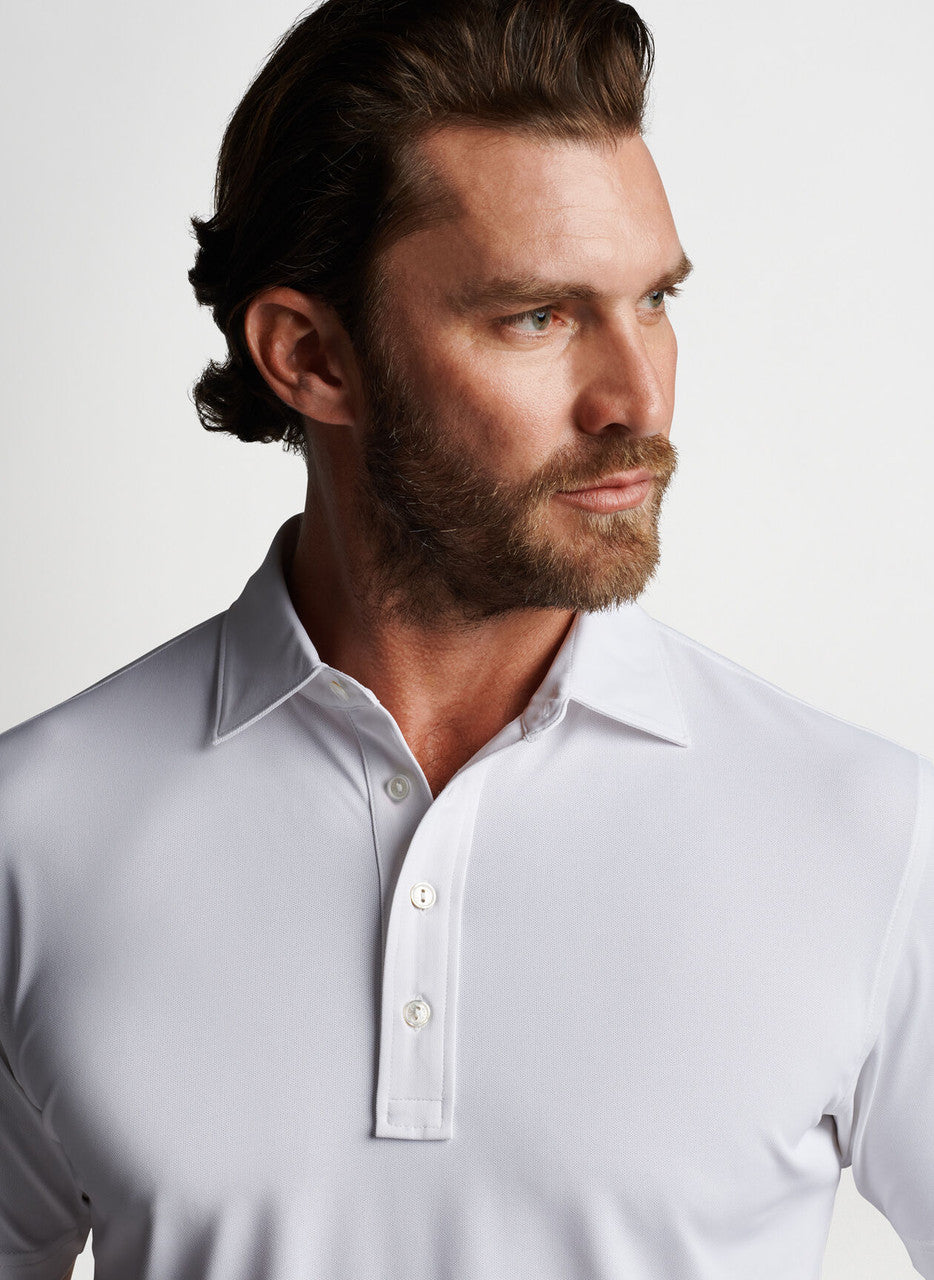 Peter Millar Crown Crafted Soul Performance Mesh Polo: White