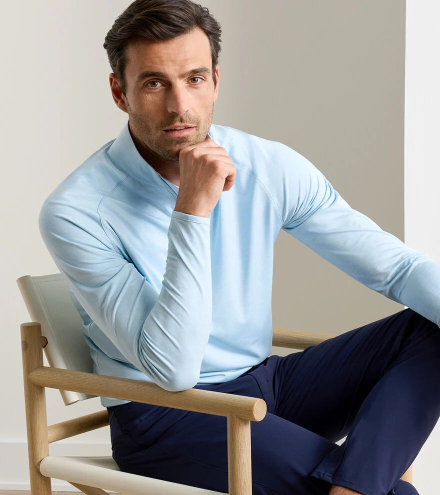 Peter Millar Stealth Performance Quarter-Zip: Blue Frost