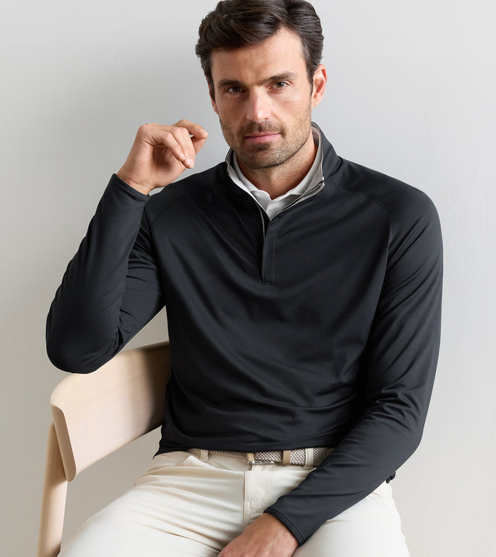 Peter Millar Stealth Performance Quarter-Zip: Black