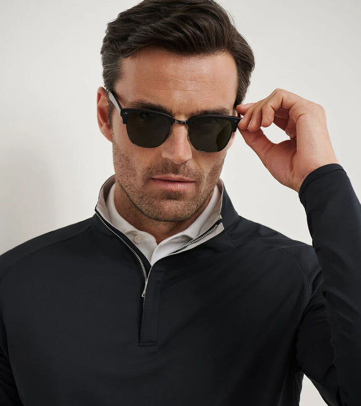 Peter Millar Stealth Performance Quarter-Zip: Black