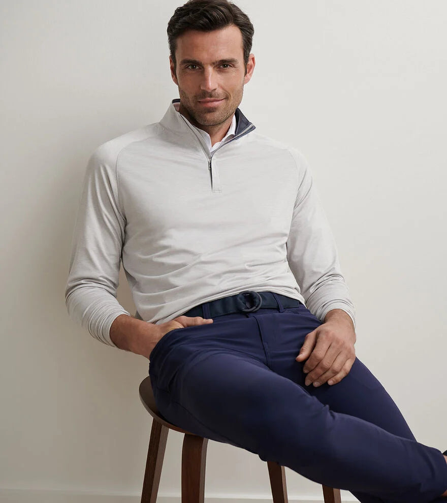 Peter Millar Stealth Performance Quarter-Zip: British Grey