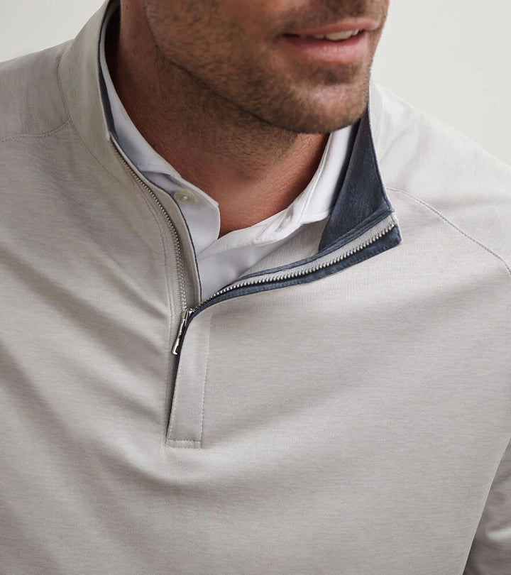 Peter Millar Stealth Performance Quarter-Zip: British Grey