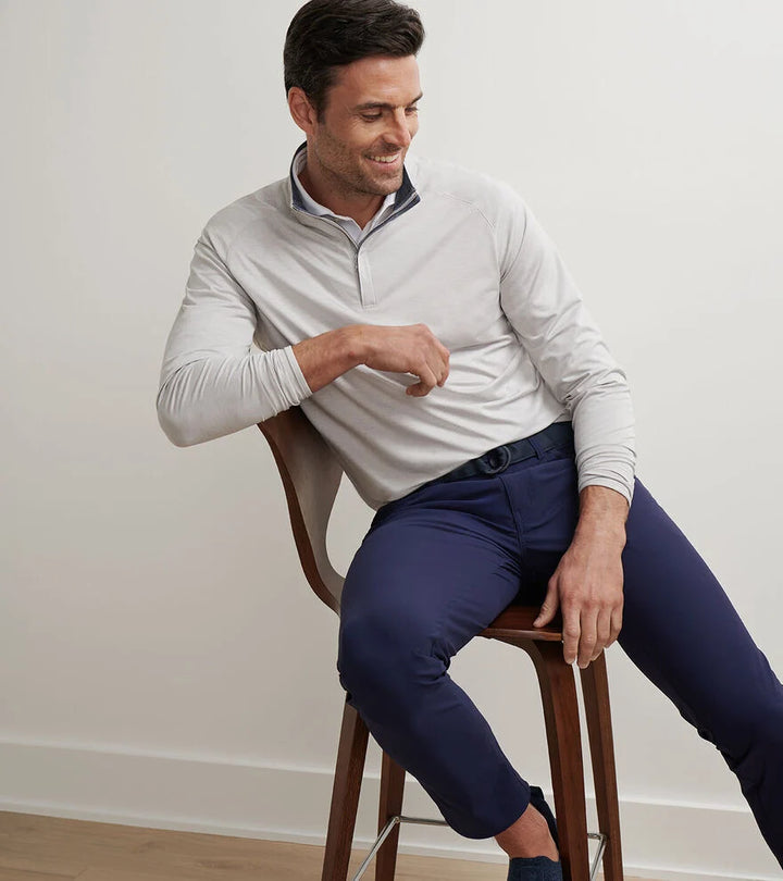 Peter Millar Stealth Performance Quarter-Zip: British Grey