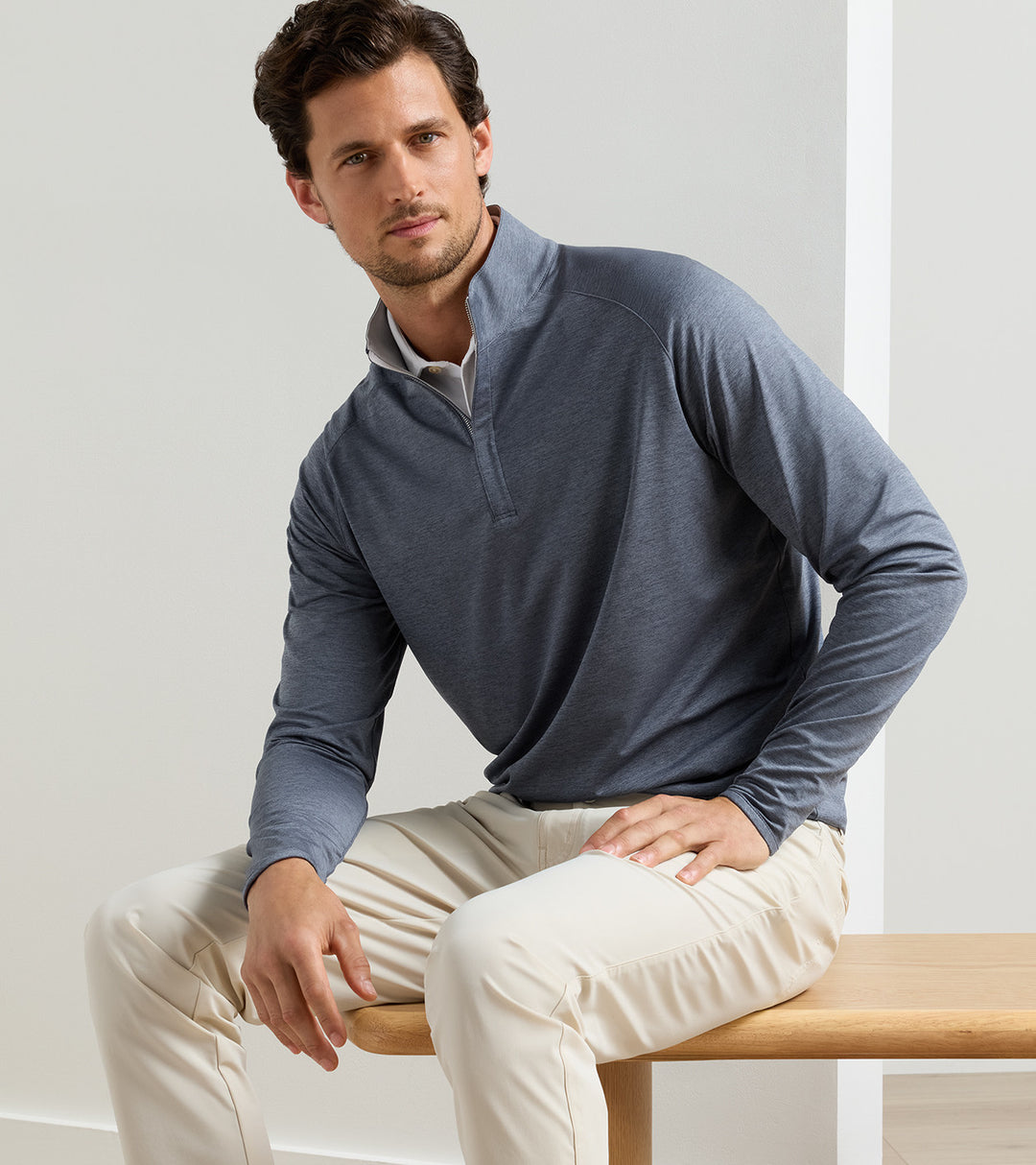 Peter Millar Stealth Performance Quarter-Zip: Steel