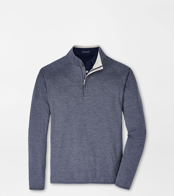 Peter Millar Stealth Performance Quarter-Zip "Lake Murray Dam Towers": Steel