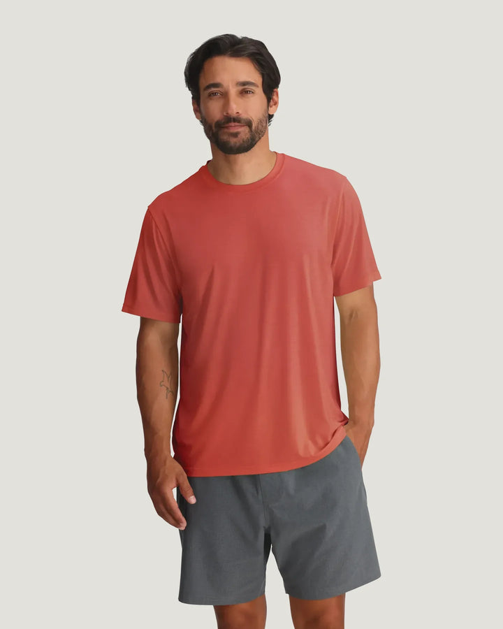 Free Fly Men's Elevate Lightweight Tee: Red Clay