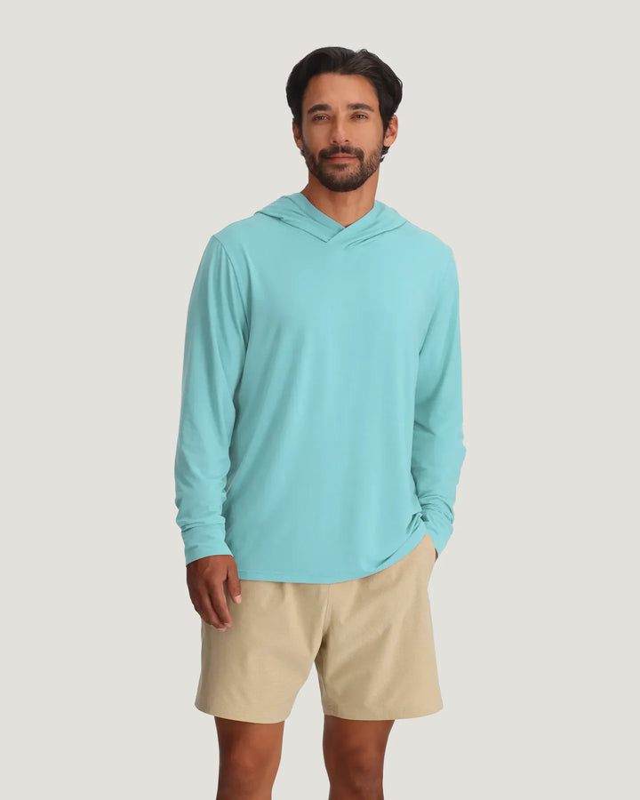 Free Fly Men's Elevate Lightweight Hoodie: Bahama Blue