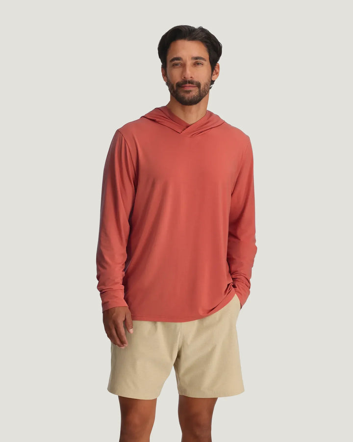 Free Fly Men's Elevate Lightweight Hoodie: Red Clay