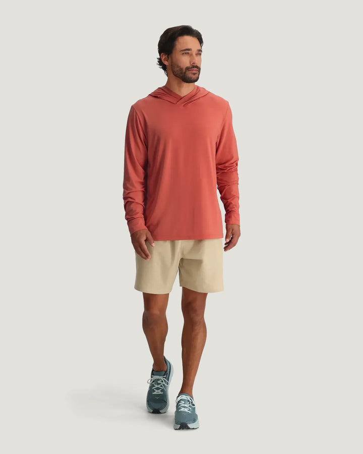 Free Fly Men's Elevate Lightweight Hoodie: Red Clay