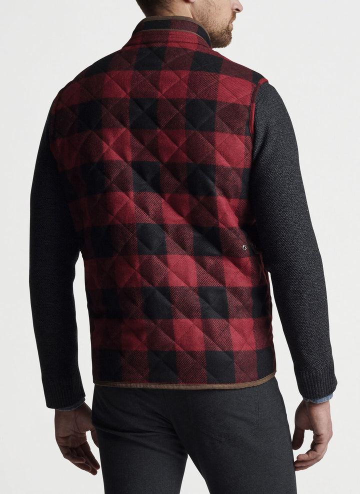 Peter Millar Essex Quilted Wool Travel Vest: Claret