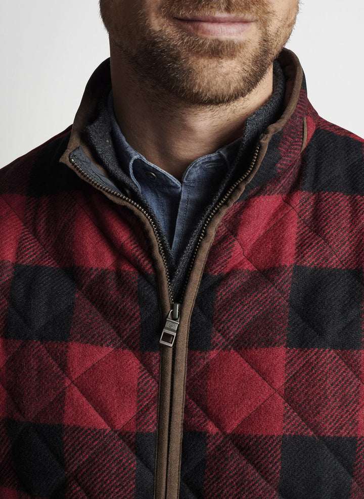 Peter Millar Essex Quilted Wool Travel Vest: Claret