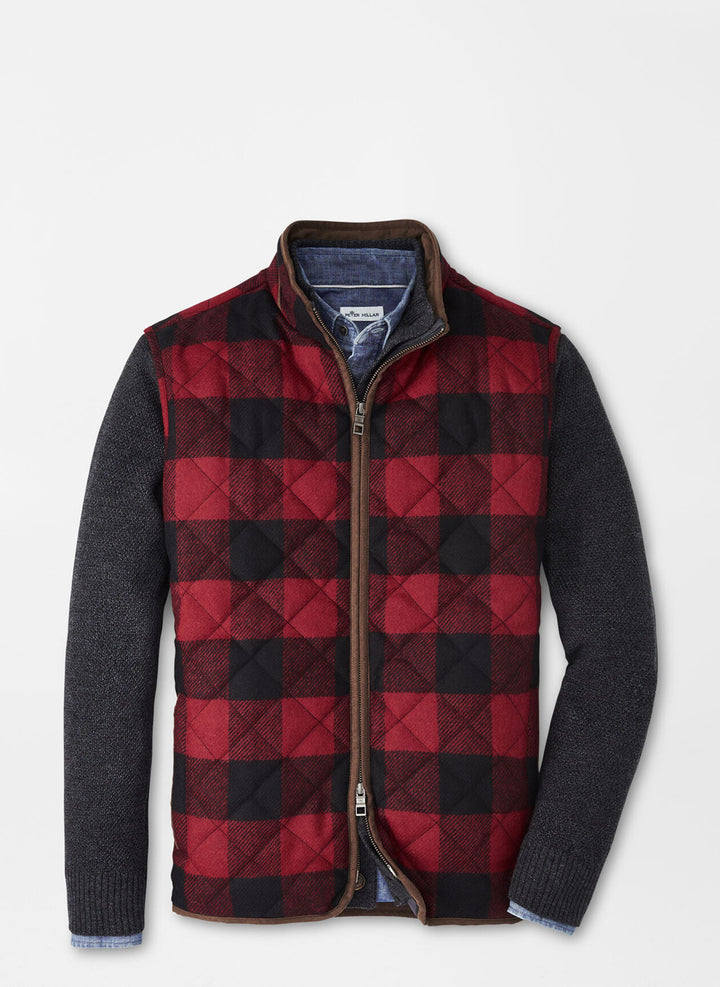 Peter Millar Essex Quilted Wool Travel Vest: Claret