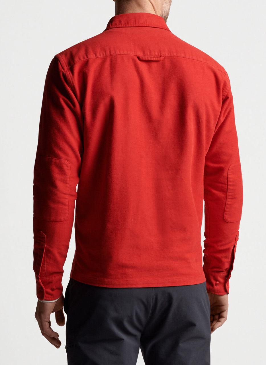 Peter Millar Après-Ski Garment Dyed Moleskin Shirt Jacket: Monaco Red