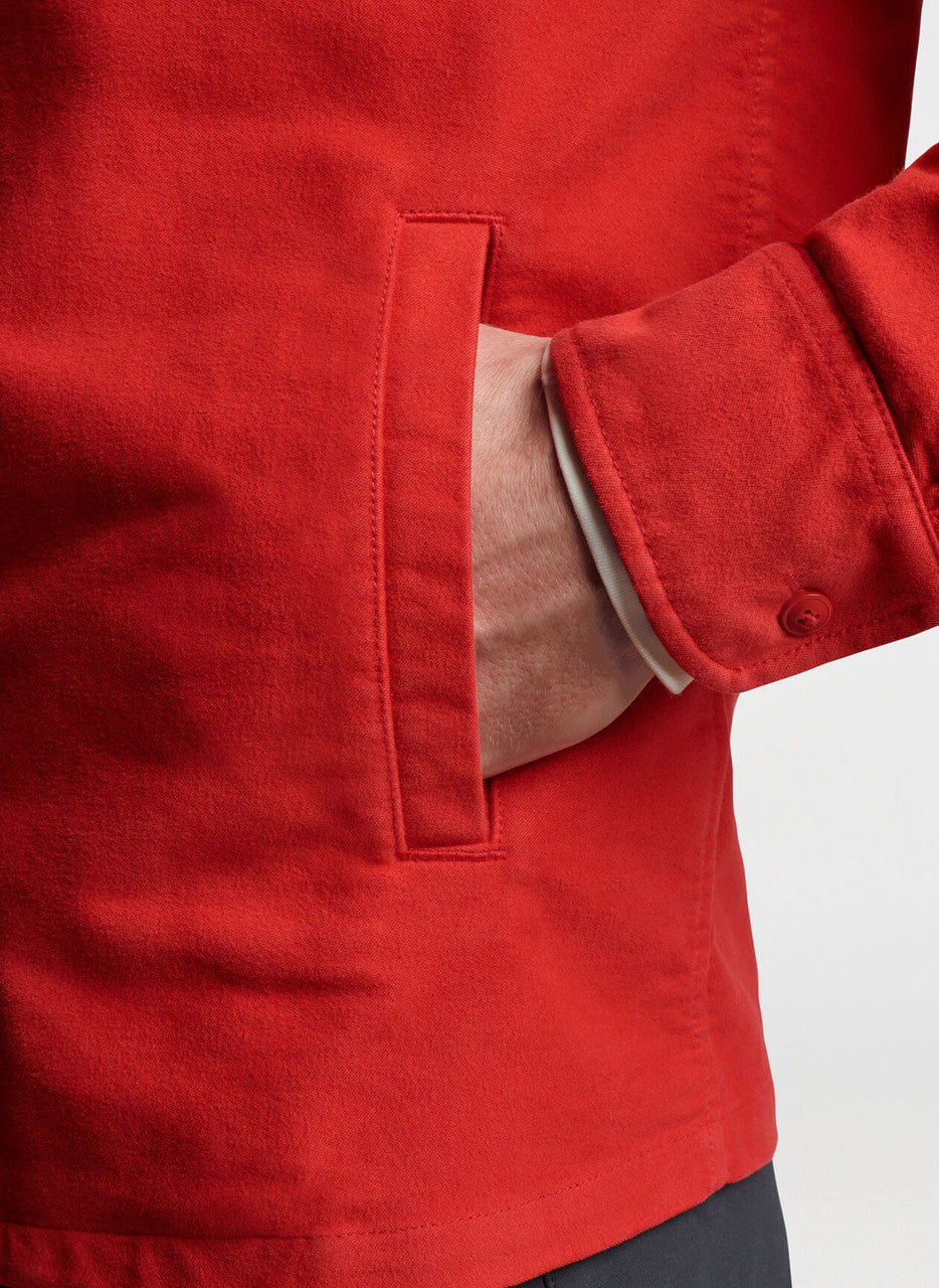 Peter Millar Après-Ski Garment Dyed Moleskin Shirt Jacket: Monaco Red