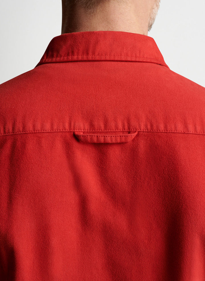 Peter Millar Après-Ski Garment Dyed Moleskin Shirt Jacket: Monaco Red