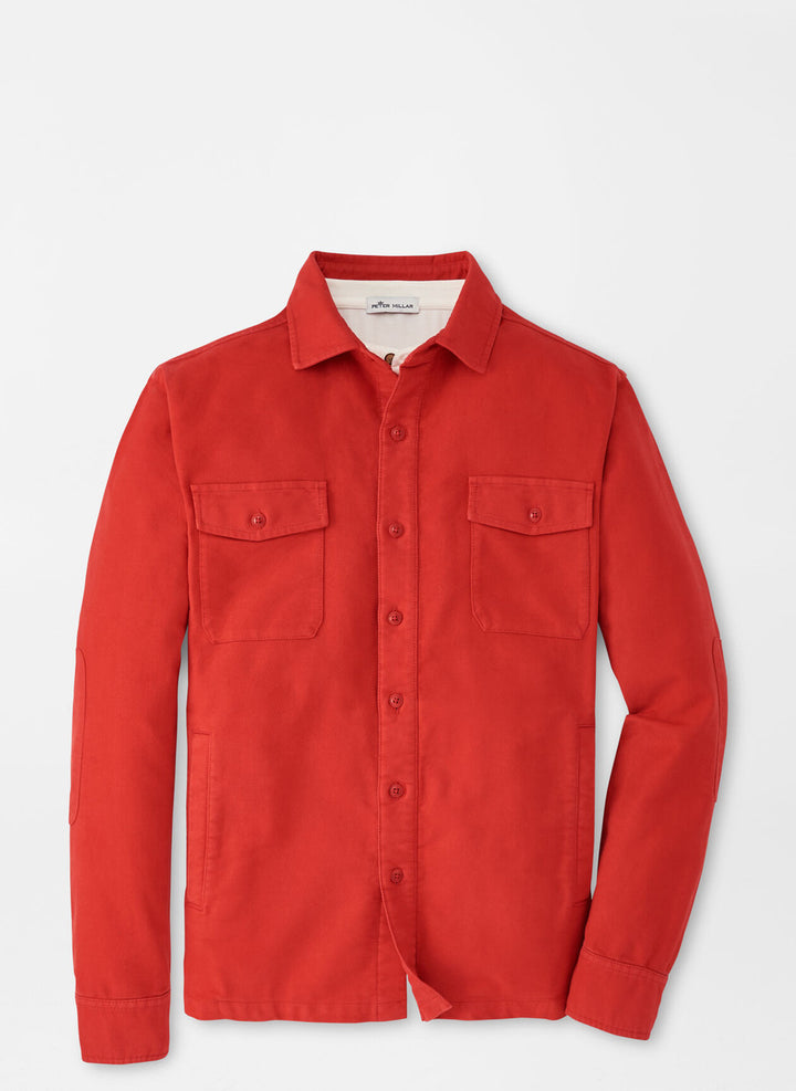 Peter Millar Après-Ski Garment Dyed Moleskin Shirt Jacket: Monaco Red