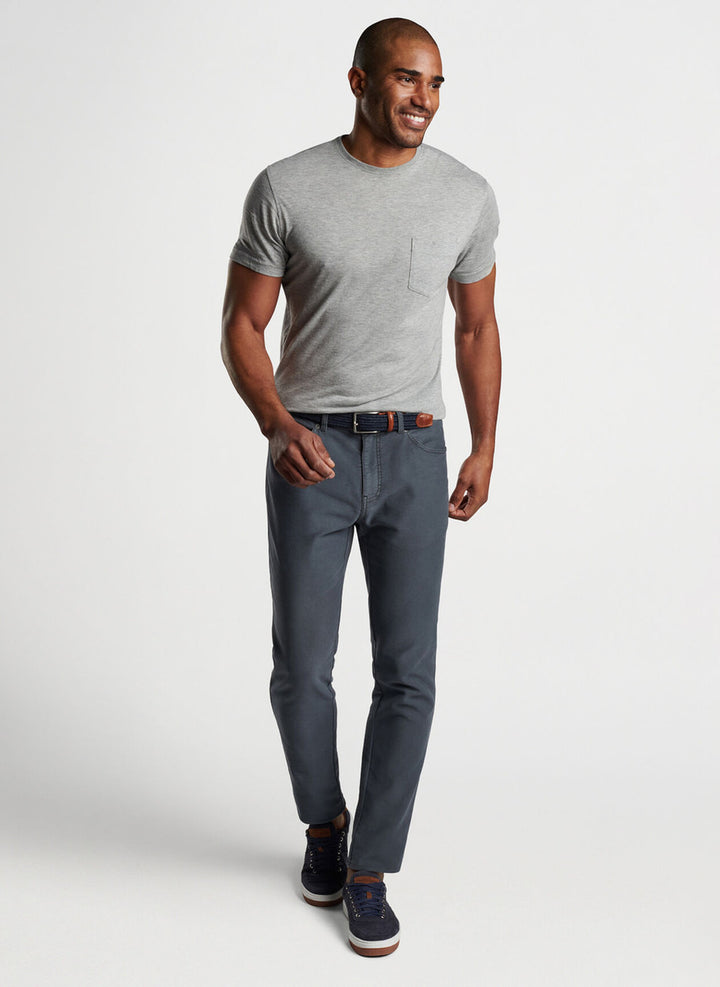 Peter Millar Coastline 5 Pocket Pant: Iron Grey (Front on Model)