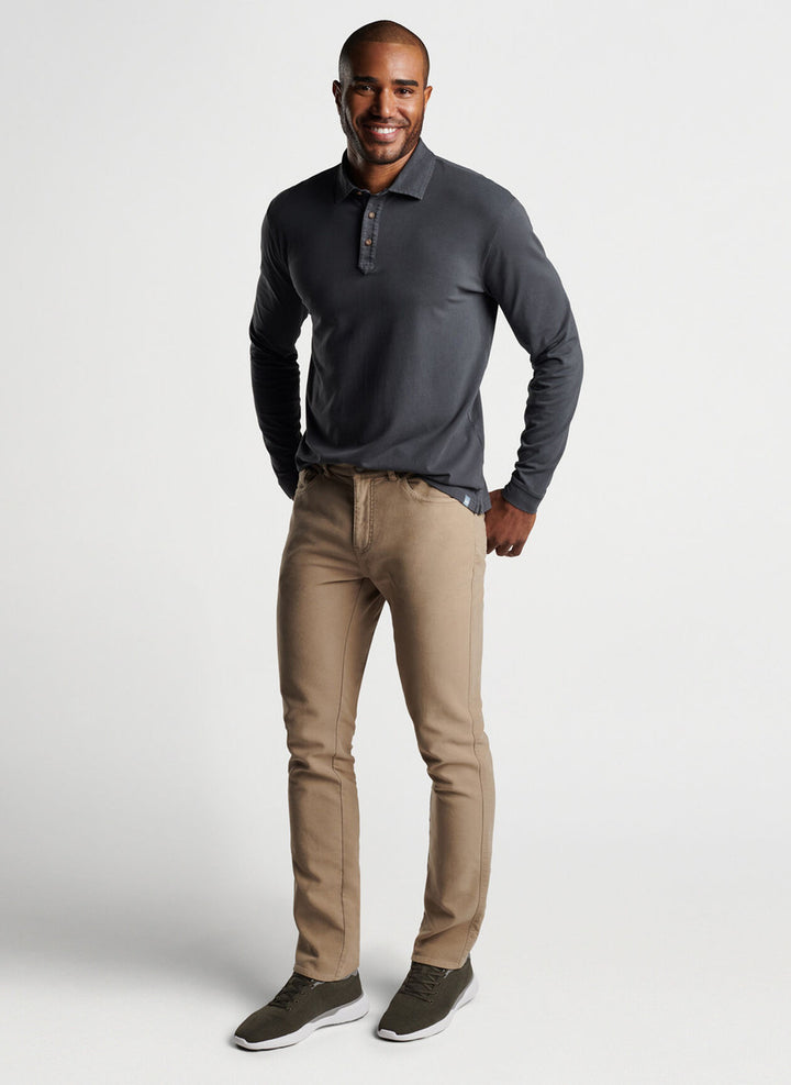 Peter Millar Coastline 5 Pocket Pant: Khaki (Front on Model)