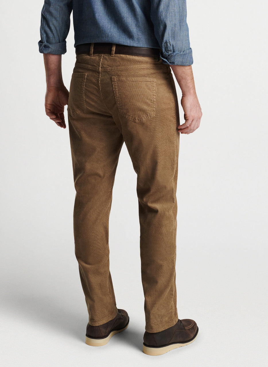 Peter Millar Superior Soft Corduroy Five-Pocket Pant: Khaki