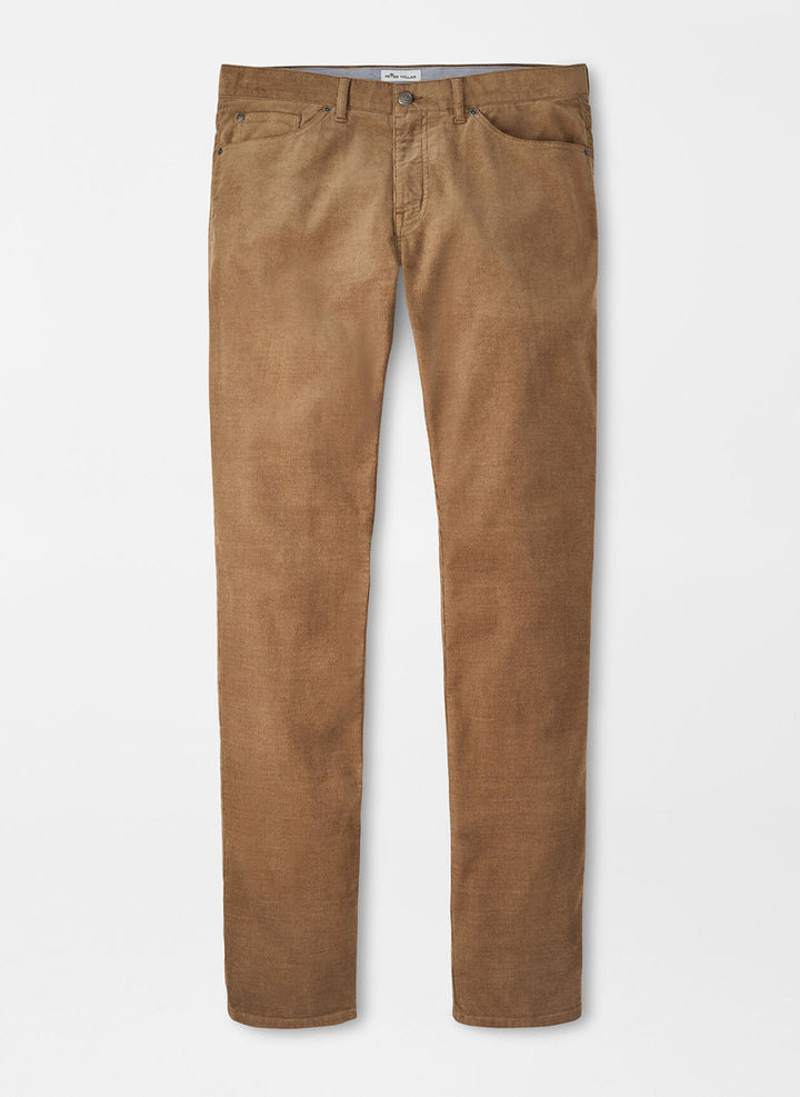 Peter Millar Superior Soft Corduroy Five-Pocket Pant: Khaki