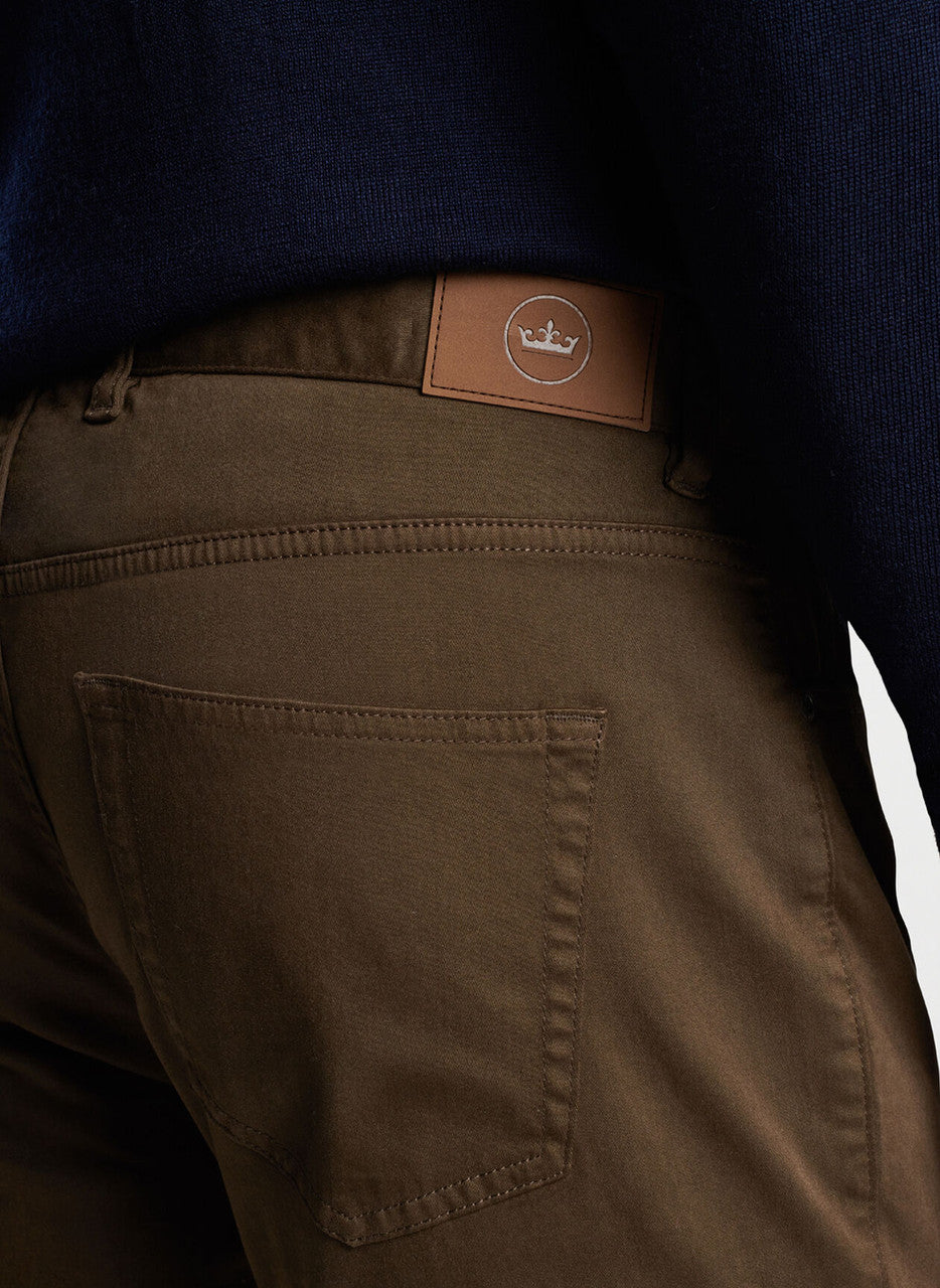 Peter Millar Ultimate Sateen Five-Pocket Pant: Chestnut