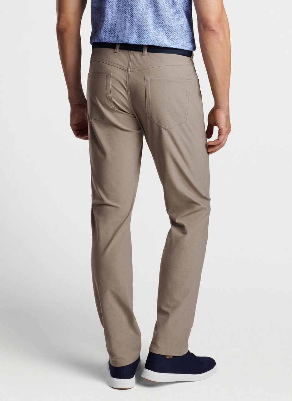 Peter Millar Brevard Performance 5 Pocket Pant: Dark Argil Khaki (Back on Model)