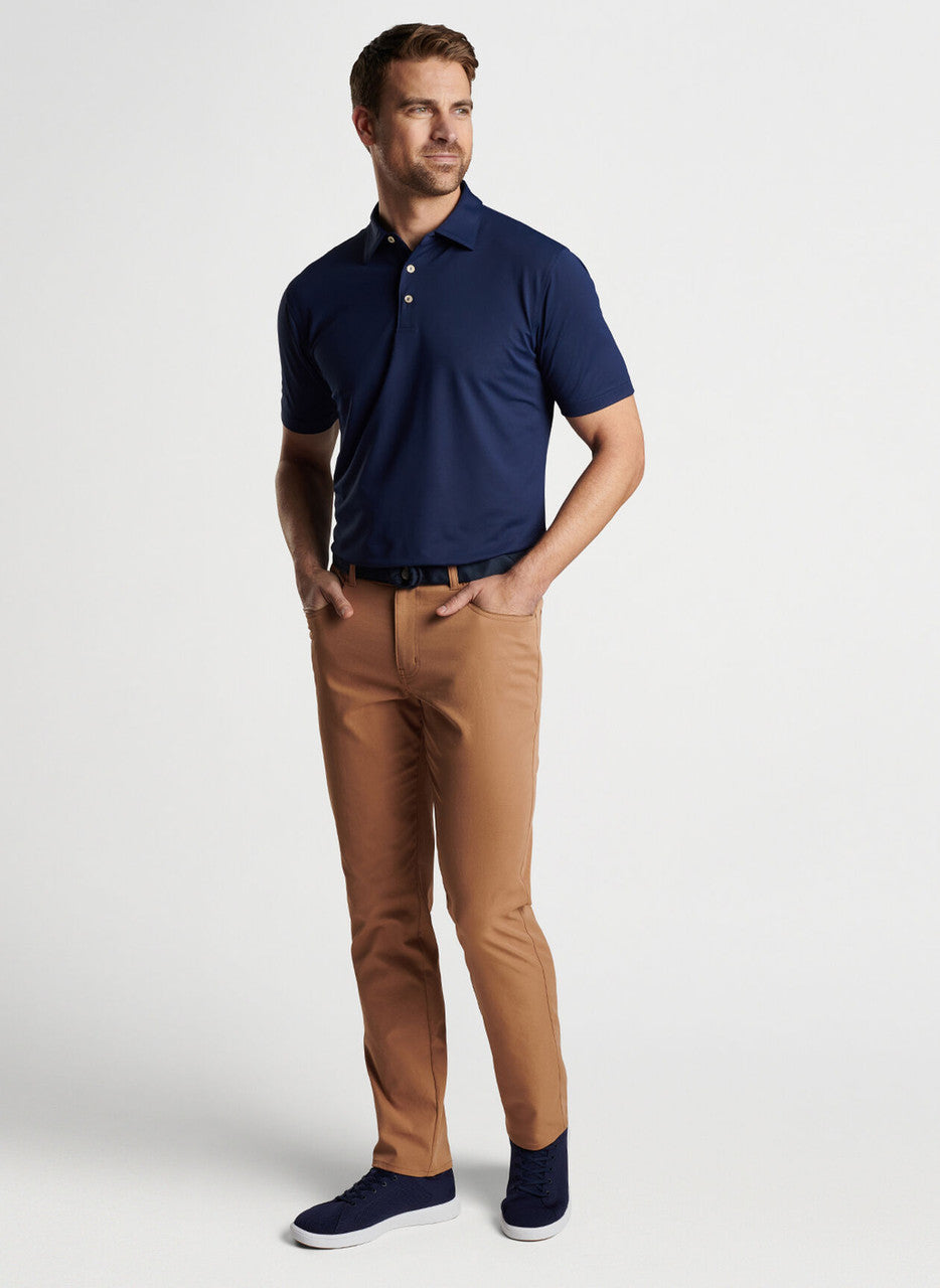 Peter Millar EB66 5 Pocket Pant: British Tan (Front on Model)