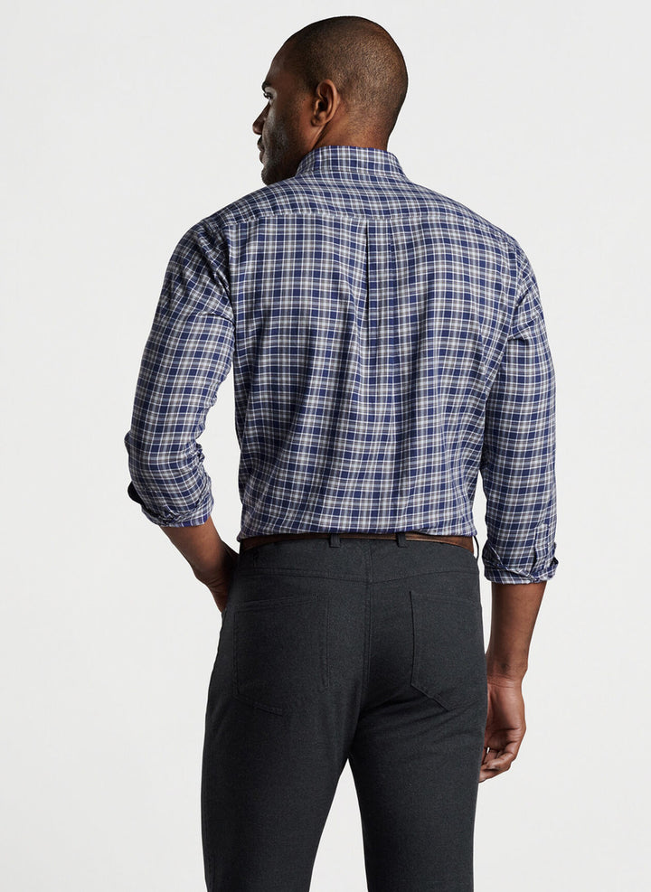 Peter Millar Haight Cotton Sport Shirt: Navy