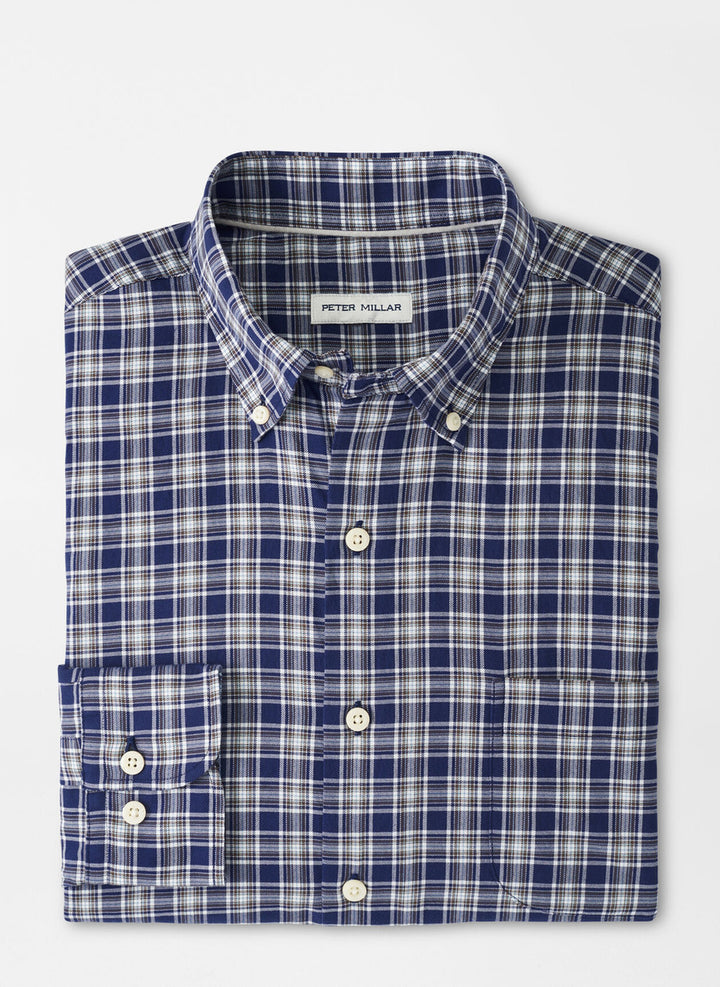 Peter Millar Haight Cotton Sport Shirt: Navy