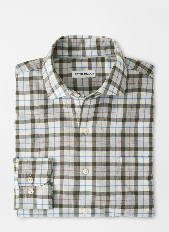 Peter Millar Alton Cotton Sport Shirt: Winter Ivory