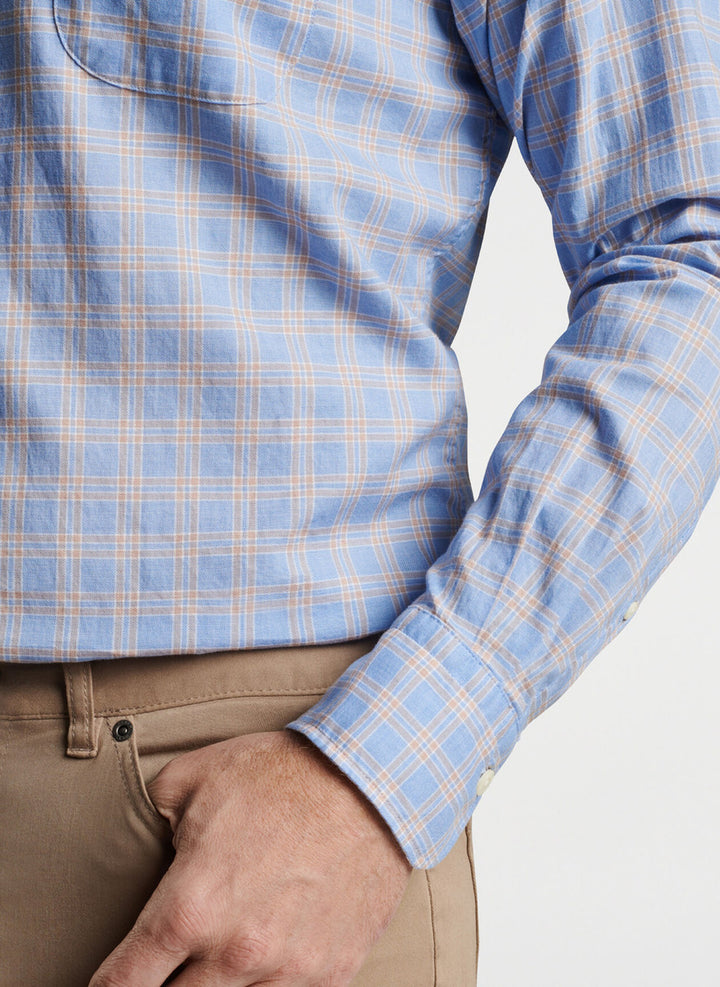 Peter Millar Heron Cotton Sport Shirt: Cape Blue