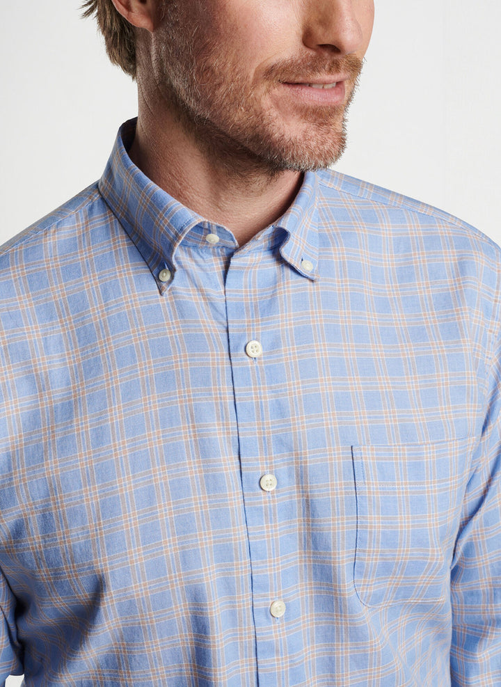 Peter Millar Heron Cotton Sport Shirt: Cape Blue