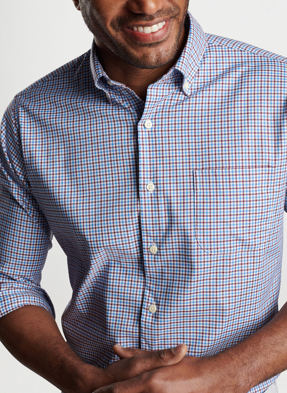 Peter Millar Selby Cotton-Stretch Sport Shirt: Cape Blue