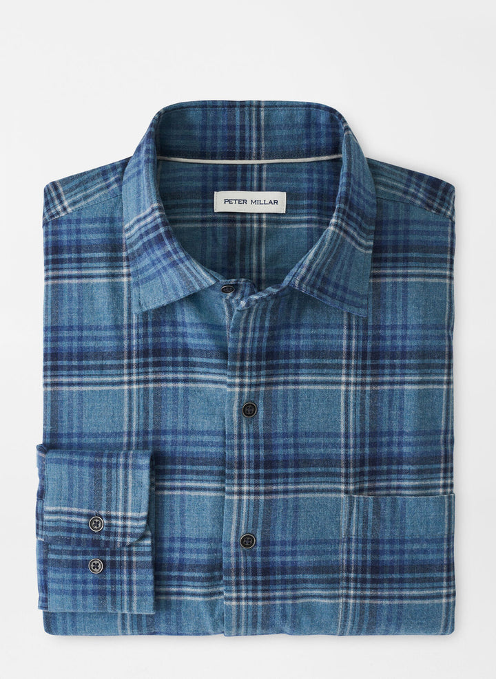 Peter Millar Forest Knolls Cotton Sport Shirt: Reservoir