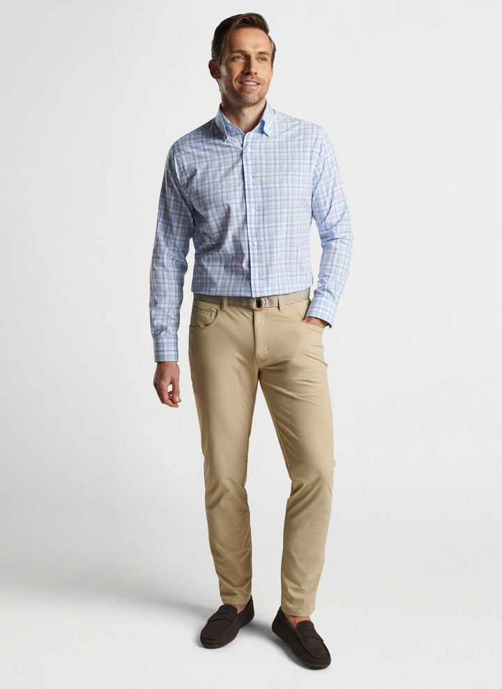 Peter Millar Bingham Performance Five-Pocket Pant: Warm Beige