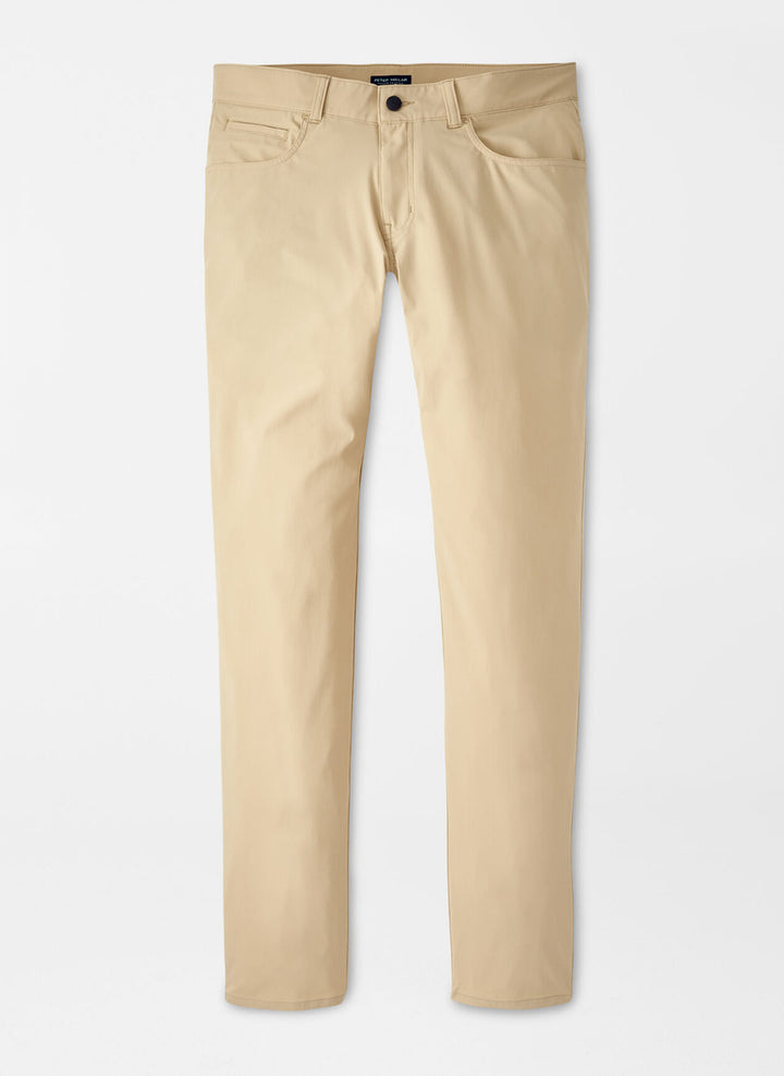 Peter Millar Bingham Performance Five-Pocket Pant: Warm Beige