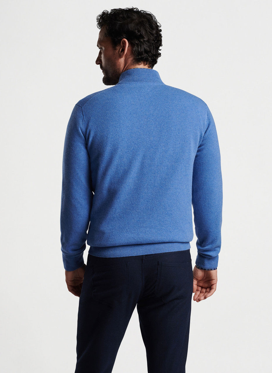 Peter Millar Artisan Crafted Cashmere Flex Quarter-Zip: Vintage Indigo