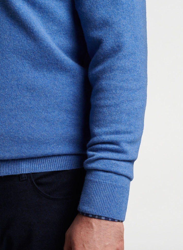 Peter Millar Artisan Crafted Cashmere Flex Quarter-Zip: Vintage Indigo