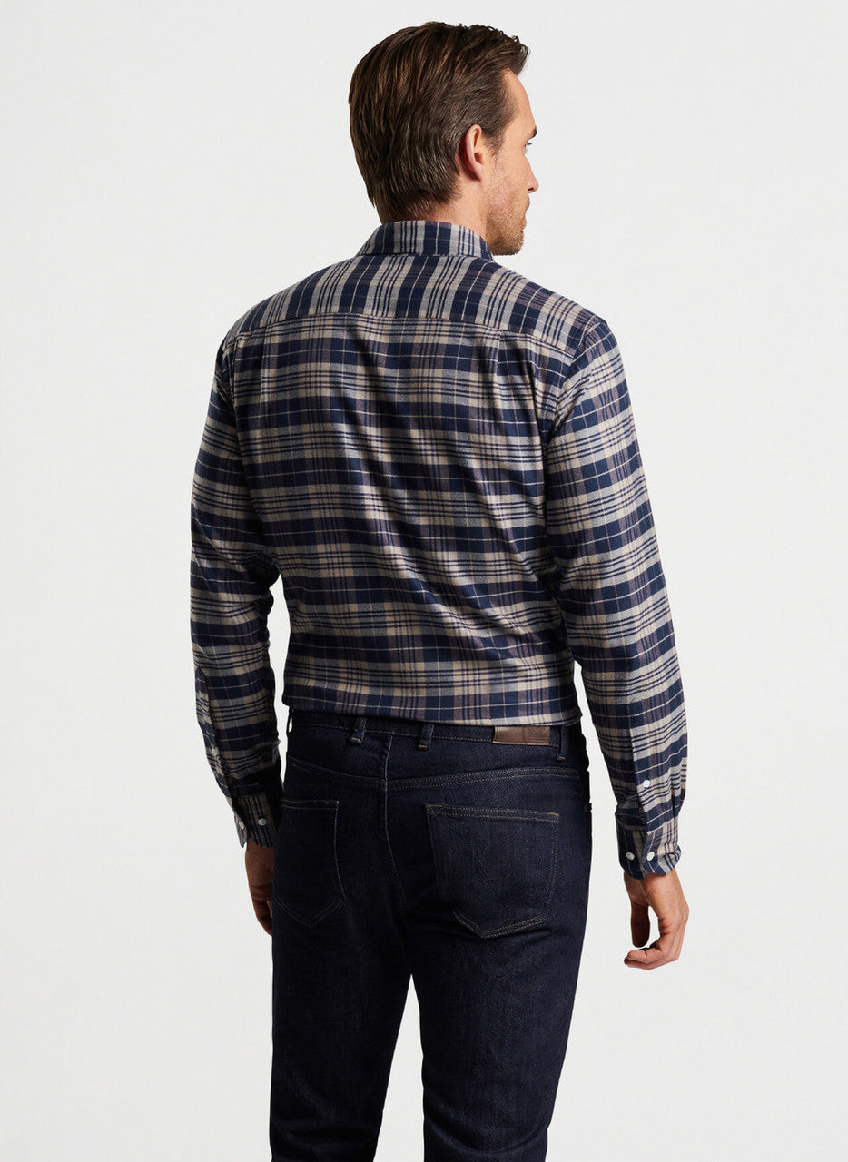 Peter Millar Davol Italian Flannel Sport Shirt: Navy