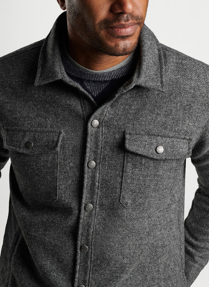 Peter Millar Yorkshire Wool Shirt Jacket: Charcoal