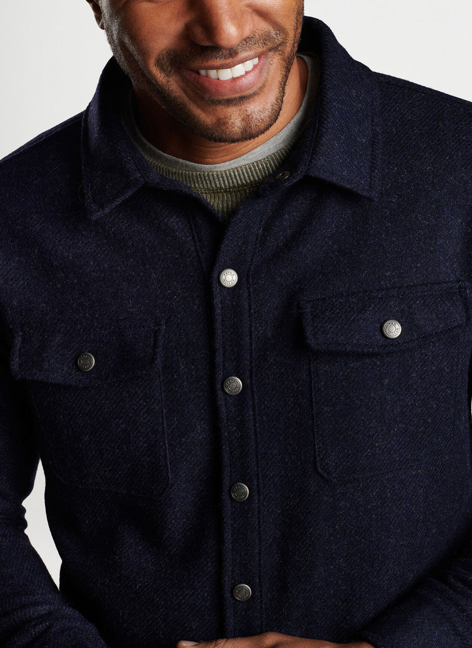 Peter Millar Yorkshire Wool Shirt Jacket: Navy