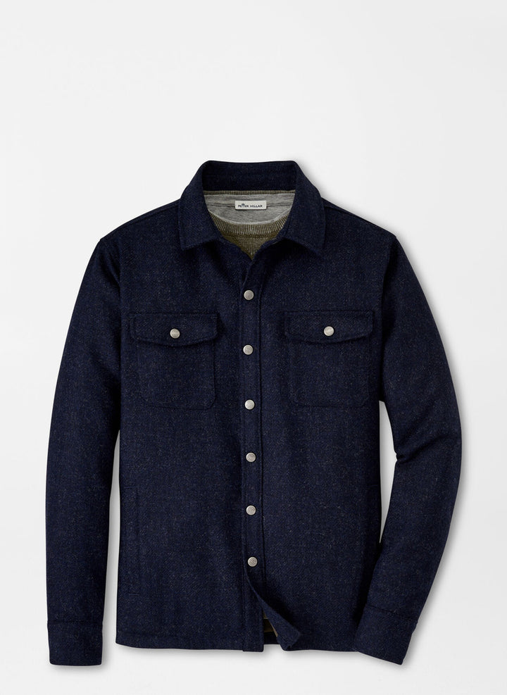 Peter Millar Yorkshire Wool Shirt Jacket: Navy