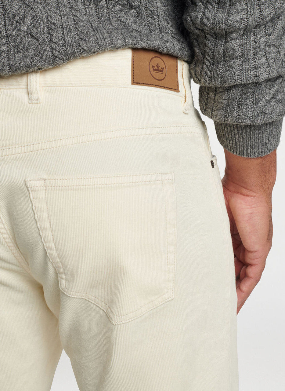 Peter Millar Superior Soft Corduroy Five-Pocket Pant: Ivory