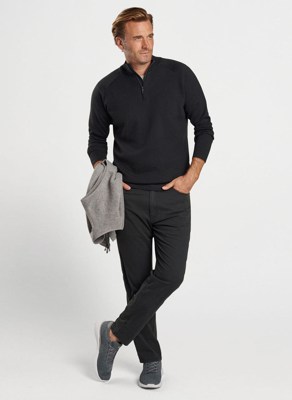 Peter Millar Signature Sateen Five-Pocket Pant: Black